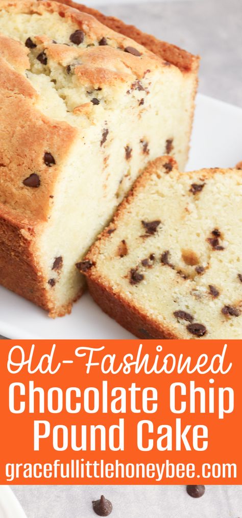 Try this moist and delicious Old-Fashioned Chocolate Chip Pound Cake for a fun treat that your whole family is sure to enjoy! Chocolate Chip Snack Cake, Chocolate Chip Pound Cake, Pound Cake Recipe, Brownie Desserts, Oreo Dessert, Egg Yolks, Pound Cake Recipes, Snack Cake, Savoury Cake