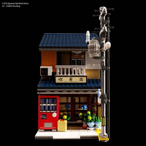 Japanese Shop Front Design, Japanese Tea Shop, Japanese Store Fronts, Japanese Machiya, Base Ideas, Japanese Shop, 3d Inspiration, Shop Lego, Chara Design