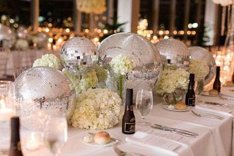 Last Disco Bachelorette Party, Last Disco Bachelorette, Disco Ball Decor, Wedding Disco, Disco Bachelorette Party, Silver Disco Ball, Disco Decorations, Disco Theme, Nye Wedding