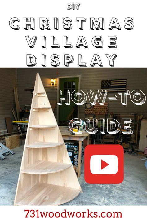 Christmas Village Display Tree, Christmas Tree Stand Diy, Corner Christmas Tree, Christmas Tree Village Display, Diy Stand, Diy Christmas Village Displays, Village Tree, Display Tree, Eyeliner Ideas