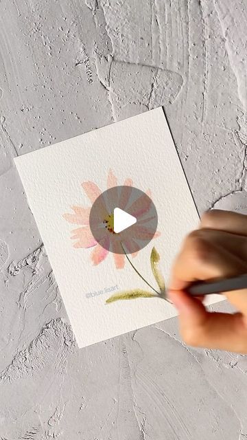 Lisa Lam | Watercolorist on Instagram: "Easy Watercolor Daisy For Beginners 🌸" Daisy Watercolor Painting Easy, Easy Watercolor Art For Beginners, Water Colors For Beginners, Watercolor Flowers Easy, Watercolour Daisy, Learning Watercolor, Daisy Watercolor, Watercolor Painting Easy, Diy Large Wall Art