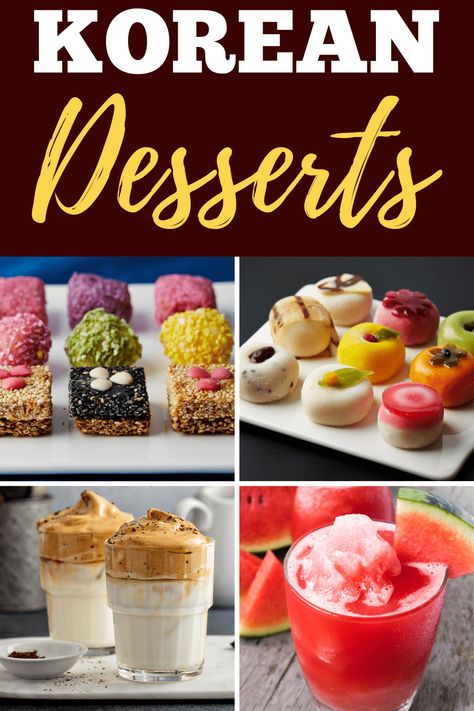 Korean Dessert Recipes, Korean Sweets, Desserts Japonais, Asian Dessert Recipes, Ground Beef And Cabbage, Korean Dessert, Mochi Cake, Dessert Places, Pork Recipes Easy