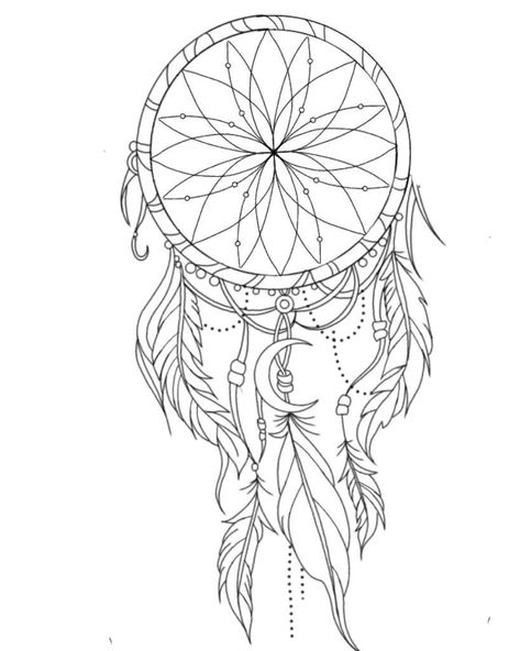 Dream Catcher Outline, Dream Catcher Sketch, Angel Drawing Easy, Atrapasueños Tattoo, Dream Catcher Coloring Pages, Dreamcatcher Drawing, Dream Catcher Drawing, Mandala Hand Tattoos, Dream Catcher Mandala