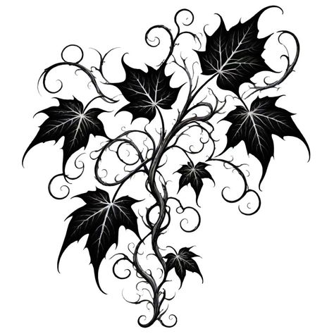 Gothic Vine Tattoos, Flower Ornamental Tattoo, Gothic Flower Tattoo, Thorns Illustration, Vines Drawing, Venus Tattoo, Vine Drawing, Tattoo Apprenticeship, Gothic Flowers