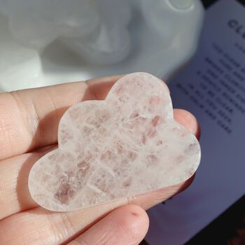 A polished Clear Quartz crystal in a cloud shape, perfect for clarity and focus. A thoughtful and meaningful addition to any collection.This elegant Clear Quartz cloud-shaped crystal symbolises clarity and mental focus. Each polished piece is unique, making it a meaningful addition to your meditation or spiritual practice. Whether kept as a personal stone or gifted to a loved one, Clear Quartz is known for its versatile energy and beauty. Suitable for all crystal enthusiasts or those looking to bring a sense of balance into their space.
Polished Clear Quartz. Care: Wipe with a soft cloth. Avoid exposure to water or chemicals to preserve the crystal’s shine.
The health and wellness benefits described are not to be considered as a substitute for conventional medicine. If you have a serious h