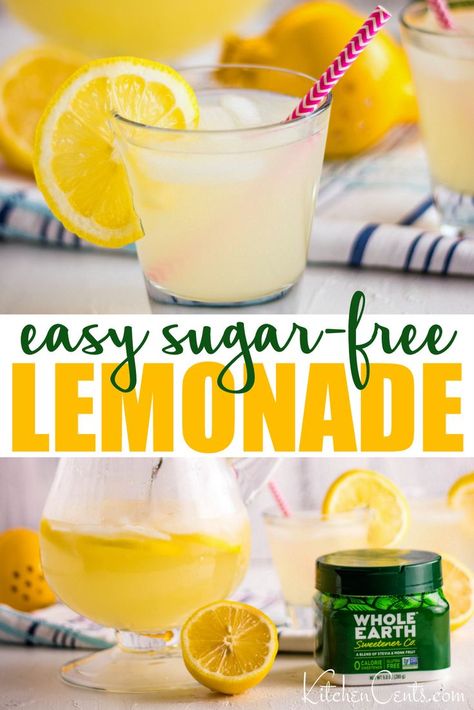 Sugar Free Lemonade Recipe, Homemade Lemonade Concentrate, Homemade Lemonade Recipe, Good Lemonade Recipe, Easy Strawberry Lemonade, Easy Lemonade Recipe, Pink Lemonade Recipes, Healthy Lemonade, Sugar Free Lemonade