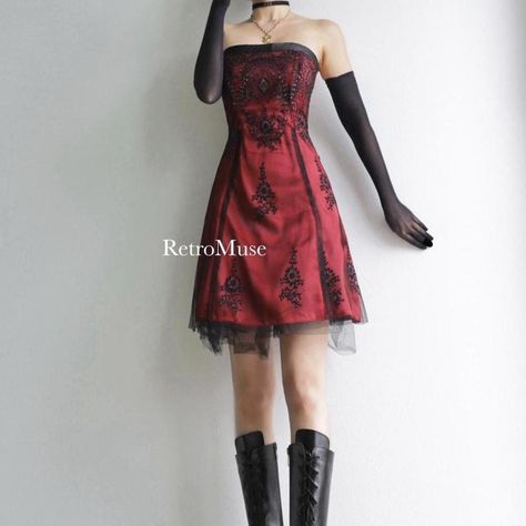 Y2K vintage black red layered goth homecoming dress... - Depop Homecoming Dresses Alternative, Goth Hoco Outfit, Goth Hoco Dress, Y2k Homecoming Dresses, Goth Red Dress, Goth Homecoming Dress, Vintage Goth Dress, Goth Homecoming, Vintage Homecoming Dresses