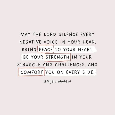 May the Lord, our stronghold and refuge, silence every negative voice in your head. Remember, “God is our refuge and strength, an ever-present help in trouble.” (Psalms‬ ‭46‬:‭1‬ ‭NIV) May His peace, which surpasses all understanding, guard your heart and mind. “And the peace of God, which transcends all understanding, will guard your hearts and your minds in Christ Jesus.” (Philippians‬ ‭4‬:‭7‬ ‭NIV) In times of struggle and challenges, lean on the Lord for He is your strength. “So do not ... God Is The Strength Of My Heart, Lord Is My Strength Quotes, The Lord Is My Refuge And Strength, Prayers For Comfort And Peace, Lord Help Me Quotes Strength, God Is Our Refuge And Strength, Trust The Lord Quotes, God Put That Dream In Your Heart, Scripture About Peace