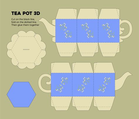 Paper Tea Pots Free Printable, 3d Paper Teapot Template Free Printable, 3d Tea Pot Template Free Printable, Teapot Box Template Free, Paper Teapot Template Free, Teacup Template Free Printable, Teapot Template Free Printable, Tea Cup Template, Teapot Template