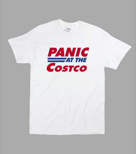 Panic at the Costco! Panic at the Disco, Graphic Tee Meme T-Shirt, Funny Meme Tee, Funny Gift, Meme Gift, Pun Tee, Joke Tee Meme Shirts Graphic Tees, Disco Graphic, Places To Go With Friends, Iconic Shirts, Vintage Meme, Meme Shirts, Lifestyle Dresses, Panic At The Disco, Friends Characters