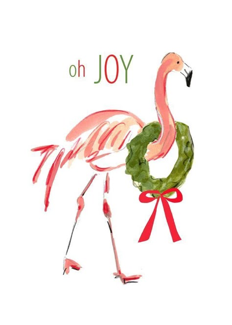 Beachy Christmas Cards, Palm Tree Christmas, Seas And Greetings, Christmas Tree Card, Flamingo Painting, Flamingo Theme, Beachy Christmas, Flamingo Love, Beach Cards