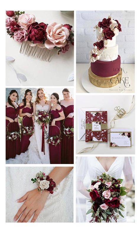 Burgundy And Pearl Wedding, Burgundy Blush And Gold Wedding, Burgundy And White Wedding, Burgundy Wedding Ideas, Burgundy Gold Wedding, Burgundy And Gold Wedding, Gold And Burgundy Wedding, Burgundy Wedding Theme, Navy And Burgundy Wedding