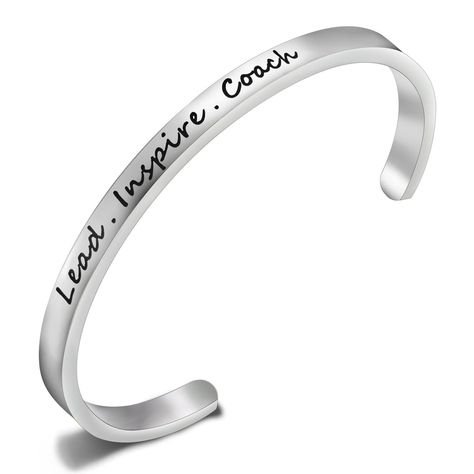 FEELMEM Cheerleader Bracelet Lead Inspire Coach Cuff Bangle Bracelet,Cheer Jewelry,Perfect Gift For Cheerleader Cheer Jewelry, Teacher Jewelry, Affirmation Jewelry, Cheerleading Gifts, Faith Jewelry, Coach Jewelry, Inspirational Bracelets, Cuff Bangle Bracelet, Big Heart