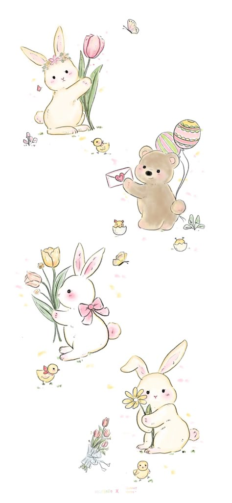 Easter Wallpaper, Bunny Wallpaper, Cute Desktop Wallpaper, Cute Tumblr Wallpaper, Art Journal Therapy, Cute Simple Wallpapers, Iphone Wallpaper Photos, Apple Watch Wallpaper, Tumblr Wallpaper