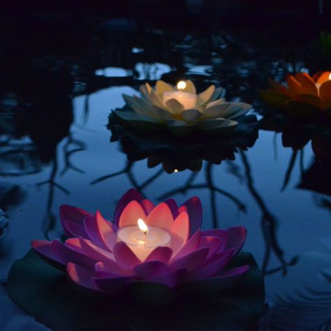 Floating Lotus Candles, Floating Flower Candles, Pool Decorations, Lotus Flower Candle, Floating Flower, Flowers Candles, Lotus Candle, Water Candle, Earthy Wedding