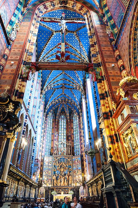 Krakow Poland Travel, Krakow Travel, Painted Ceilings, Poland Travel, Krakow Poland, Saint Marys, Joe Rogan, Paintings Art, Christmas Vibes