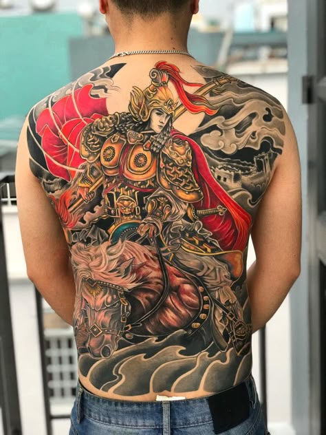 Flute Tattoo, Tiger Head Tattoo, Warrior Tattoo Sleeve, Colour Tattoo For Women, Traditional Japanese Tattoo Designs, Tattoo Japanese Style, Traditional Japanese Tattoo, Knight Tattoo, Dragon Sleeve Tattoos