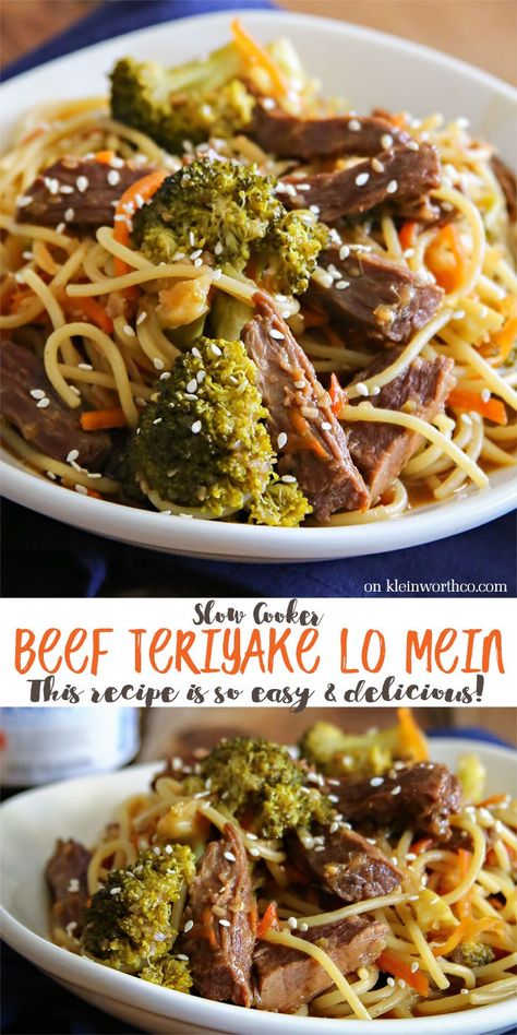 Beef Lo Mein Recipe, Beef Lo Mein, Easy Family Dinner, Lo Mein Recipes, Big Crowd, Lo Mein, Crockpot Beef, Easy Family Dinners, Crock Pot Cooking