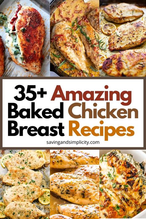 Cheap Oven Dinners, Sunday Dinner Ideas With Chicken, Baked Chicken Breast Recipes Oven, Chicken Breast Recipes Quick, Chicken Breast Recipes Oven, Baked Chicken Breast Recipes, Easy Baked Chicken Breast Recipes, Pan Chicken Breast, Chicken Meal Ideas