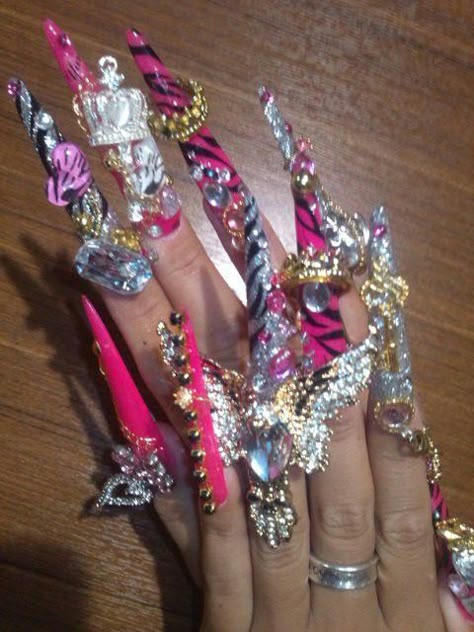 Nail Art Step By Step, Gyaru Nails, Art Step By Step, Duck Nails, Nail Art For Beginners, Y2k Nails, Pretty Gel Nails, Really Cute Nails, Bling Acrylic Nails