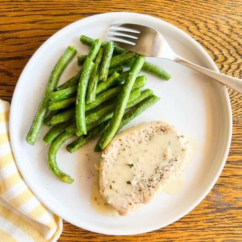 Creamy Boursin Pork Chops - Keeping On Point Cheese Pork Chops, Fried Pork Tenderloin, Keeping On Point, Tender Pork Chops, Ww Recipe, Seared Pork Chops, Sandwich Sides, Boursin Cheese, Herb Cheese