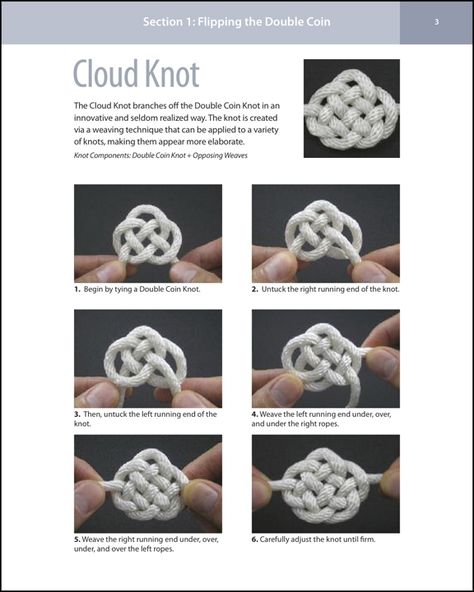 cloud knot Celtic Knot Tutorial, Decorative Knots, Macrame Knots Tutorial, Knot Tying, Paracord Knots, Knots Diy, Knots Tutorial, Rope Knots, Paracord Projects