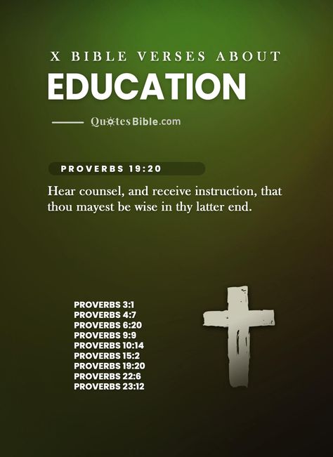 Start your day off right and gain spiritual knowledge with this collection of the best Bible verses about Education! These inspirational and motivating words will help you stay focused on your studies and remind you of the importance of learning each and every day. #BibleVerses #Education #Inspiration #Education #verses Bible Verse About Education, Verses About Wisdom, Motivating Words, Proverbs 9, Life Skills Lessons, Humble Heart, Verses From The Bible, Spiritual Faith, Proverbs 10