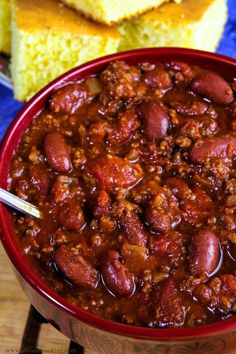 One-Pot Chili Recipe | Alyona's Cooking Crockpot Chilli, Chile Beans, One Pot Chili Recipe, Appalachian Food, Chunky Chili, One Pot Chili, Delicious Chili Recipe, Chili Chili, Chili Beans