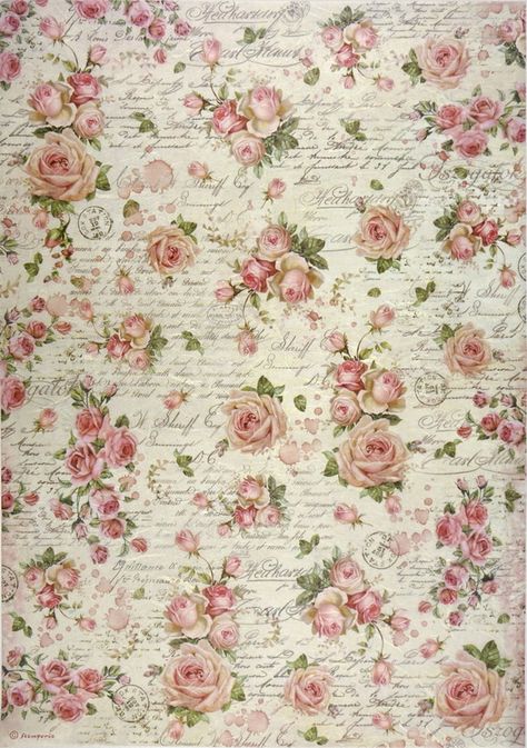 Rice Paper - Rose Texture Scrapbook Ideas Coquette, Vintage Paper Background Free Printables, Printable Scrapbook Paper Aesthetic, Pink Journal Stickers, Pink Journal Aesthetic, Printable Scrapbook Paper Vintage, Decoupage Paper Free, Stary Papier, Rose Texture