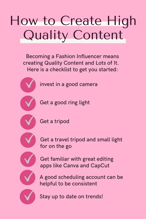 Do you love fashion? Do you want a career where you can be your own boss? Becoming a Fashion Influencer might be a great fit for you. But where do you start? We break it down step-by-step on how to become a fashion influencer - how to identify your unique style and voice, what platforms to choose, staying up with latest trends, creating high quality content, nurturing brand collaborations, what to avoid and more. How To Post Like An Influencer, How To Be Influencers, Fashion Influencer Tips, Fashion Content Creation Ideas, How To Become An Instagram Influencer, How To Be An Influencer, How To Become An Influencer, How To Become A Fashion Designer, Create Your Style Aesthetic