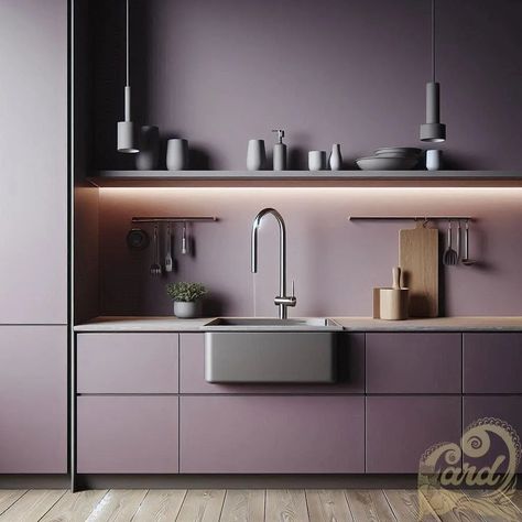 https://card9.com/ai/purple-kitchen Purple Kitchen Cabinets, Plum Kitchen, Purple Cabinets, Purple Kitchen, Plum, Kitchens, Kitchen Cabinets, Purple