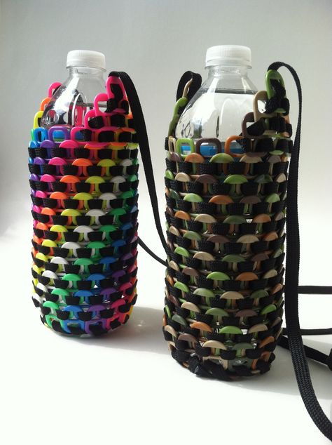 Water bottle holders with Beadery #Pop Tabs, and black shoelaces!!! Crafts Pictures, Pop Top Crafts, Soda Tab Crafts, Pop Can Tabs, Tab Crafts, Can Tab Crafts, Soda Can Tabs, Pop Tab Crafts, Soda Tab