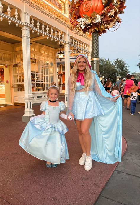 Halloween Disney costume Cinderella & Fairy Godmother Cinderella And Godmother Costume, Disney Mommy And Me Costumes, Mother Daughter Disney Costumes, Diy Fairy Godmother Costume Cinderella, Princess Family Halloween Costumes, Fairy Godmother Disneybound, Cinderella And Fairy Godmother Costumes, Family Cinderella Halloween Costumes, Womens Disney Princess Costumes