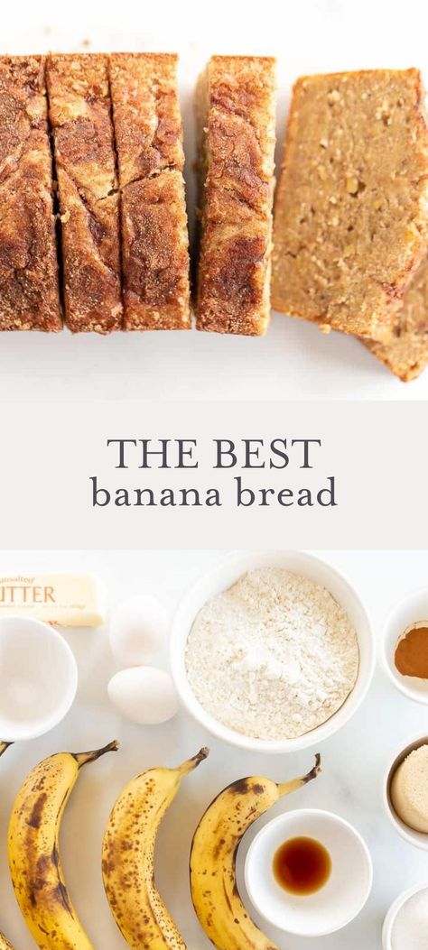 Incredibly moist banana bread with buttery brown sugar flavor and a tender crumb made without baking soda or baking powder! Make it in just a few minutes with ripe bananas and staple ingredients! Banana Bread Recipe Baking Powder Only, Banana Bread No Vanilla Extract, No Baking Powder Banana Bread, Desserts Without Baking Powder, Easy Banana Bread Recipe Without Baking Soda, Banana Bread Recipe Without Baking Powder, Banana Bread Recipe No Baking Powder, Banana Bread Recipe Without Baking Soda Or Baking Powder, Easy Banana Bread No Baking Soda