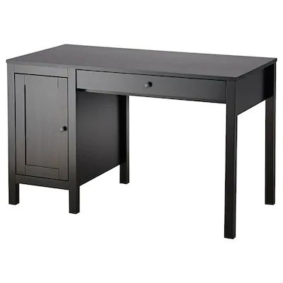 HEMNES Desk, gray dark gray stained, 61x25 5/8" - IKEA Ikea Hemnes Desk, Hemnes Desk, Corner Workstation, Cheap Office Furniture, Ikea Desk, Ikea Hemnes, Grey Desk, Black Desk, White Desks