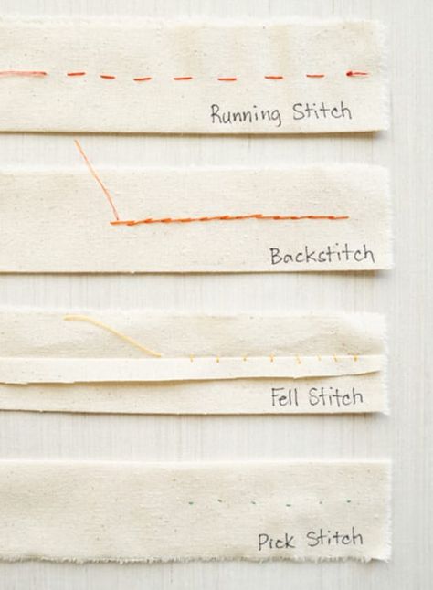 Couture Seam Finishes & Hand Stitches You Should Know Stitches Reference, Hand Stitching Patterns, Seam Finishes, Closet Core Patterns, Tutorial Sewing, Hand Stitches, Pick Stitch, Purse Tutorial, Sewing Workshop