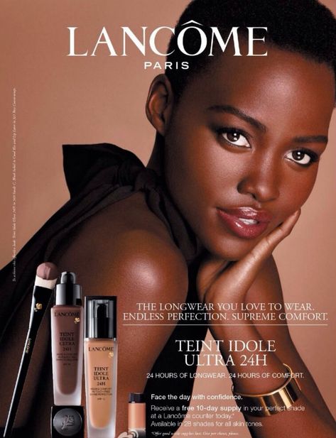 Makeup Advertisement, Lupita Nyongo, Makeup Ads, Lupita Nyong'o, Lancome Paris, Beauty Ad, Naomi Campbell, New Face, Ad Campaign