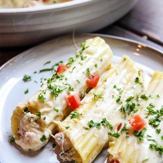 Crab Manicotti Recipe, Seafood Manicotti Recipe, Grape Tomato Sauce, Korean Hot Dog Recipe, Stuffed Manicotti Recipe, Meat And Three, Special Occasion Meals, Manicotti Pasta, Stuffed Manicotti