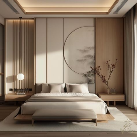 Japandi Luxury Bedroom, Luxury Hotel Room Aesthetic, Minimal Bedroom Interior, Japandi Style Bedroom, Minimal Bedroom Design, Bedhead Design, Bedroom Ideas Luxury, Japandi Bedroom, Minimal Bedroom