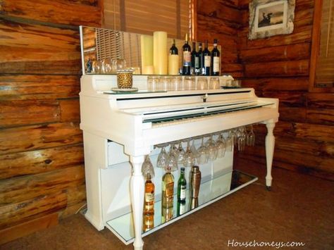 26 Creative Ideas to Repurpose Old Pianos DIY + Crafts Sustainability Diy Wine Bar, Painted Pianos, Diy Bar Cart, Diy Home Bar, Old Pianos, Piano Bar, Home Coffee Bar, Upright Piano, Home Bar Designs