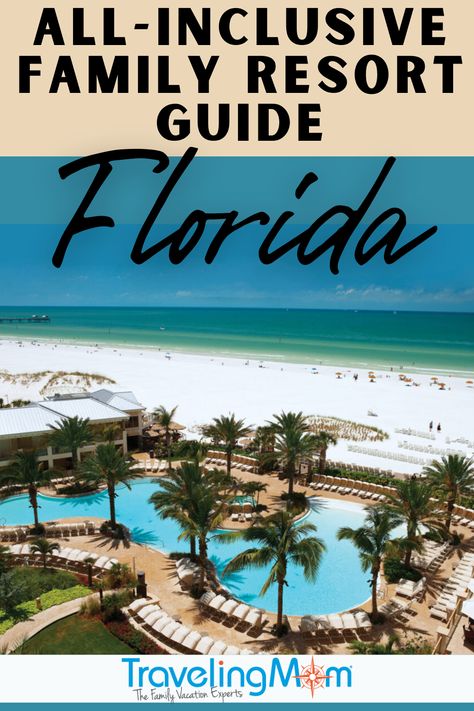 Looking for luxury resorts in Florida that offer it all for families? These top "all-inclusive" vacation packages offer guests added benefits or discounts, including meal plans or amenities. This roundup of all-inclusive resorts in Florida includes nine that cater to families and one aimed at grown-ups only. All are within a day’s drive of Disney World. Get the details on what's included, activities for all ages, and insider tips you need to know. (Photo credit: Sandpearl Resort) Family Resorts In Florida, Resorts In Florida, Top All Inclusive Resorts, Family Vacations Usa, Activities For All Ages, Florida Resorts, Florida Hotels, All Inclusive Vacations, Luxury Resorts