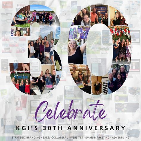 Today is KGI's 3️⃣0️⃣th Anniversary 🎂 On April 19, 1994 Kimberleigh Graphics Inc. officially became a NYS S-Corp. 30 years of helping our clients look their best and "SAY HELLO!" confidently. We can't wait to see what the future holds! Keep getting inspired 💜 | #KGI30 #kgidesigngroup #kgi #anniversary #30 #design #marketing #advertising #business #branding #graphicdesign #logo #website #printdesign #collateral #creativity #smallbusiness #wbe #dbe #womenleadership #empoweringwomen Company Anniversary Design, Company Poster, Corporate Anniversary, Business Anniversary, Company Anniversary, Advertising Business, Work Anniversary, Company Work, Ecommerce Design