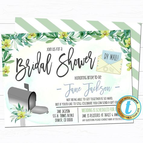 Shower By Mail Invitation, Virtual Wedding, Shower By Mail, Diy Invitation, Valentines Gift Tags, Volunteer Appreciation, Card Party, Shower Themes, Invite Template