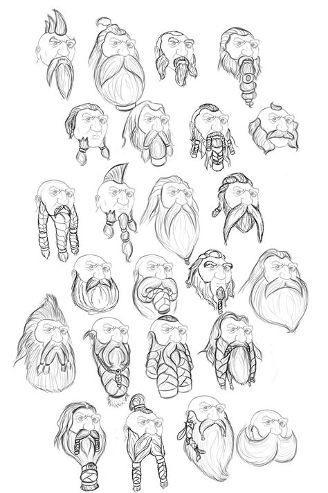 fantasy dwarven relief | Dwarf sketches Beard Drawing, 얼굴 드로잉, Viking Beard, 얼굴 그리기, Poses References, Head Shapes, Cartoon Character Design, Character Design References, Facial Expressions