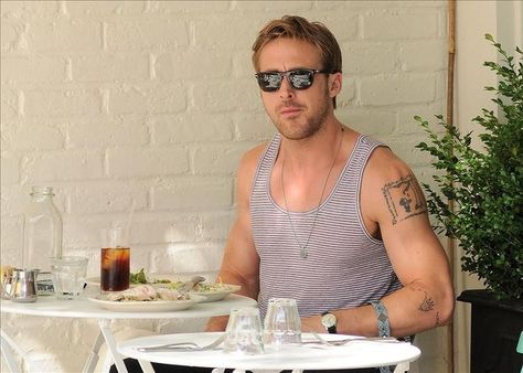 Ryan Gosling No Shirt | ryan gosling//giving tree tattoo Ryan Gosling Tattoos, Giving Tree Tattoo, Celebrity Tattoos Male, Giving Tree Tattoos, Best Celebrity Tattoos, Kissing Games, Hidden Tattoos, Giving Tree, Spin The Bottle