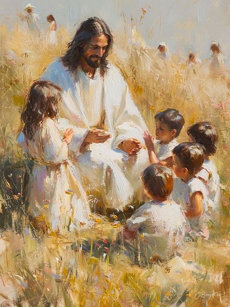 Jesus Art Aesthetic, Slice Of Life Art, Jesus With Children, Paintings Of Christ, Jesus Smiling, Jesus Christ Lds, Jesus Drawings, Jesus Christ Painting, Jesus Artwork