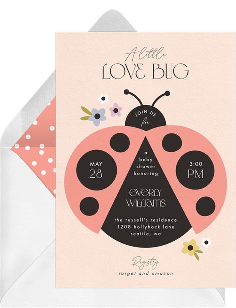 Love Bug Party, Ladybug First Birthday Party, Ladybug Theme Party, Love Bug Baby Shower, Pink Ladybug Party, Ladybug Birthday Theme, Trendy Color Combinations, Ladybug Party Decorations, Ladybug Invitations