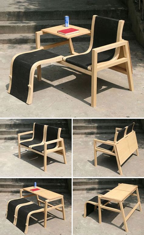 8 Suprising Pieces Of Furniture That Transform Into Something Else Table With Bench Seat, Transforming Furniture, Carpentry Projects, Multipurpose Furniture, Elegant Chair, Furniture Chairs, School Furniture, Smart Furniture, Multifunctional Furniture