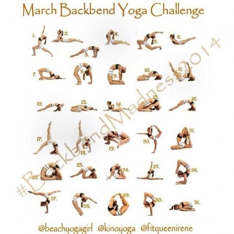 Announcing the March Back Bend Madness Yoga Challenge!  Have you always wanted to be more flexible and strong in back bending? Back bend... #increaseenergy Cheer Training, Back Bend, Be More Flexible, Yoga Backbend, Yoga Challenge Poses, Yoga Poses For Men, Lower Back Exercises, Ashtanga Yoga, Yoga Stretches