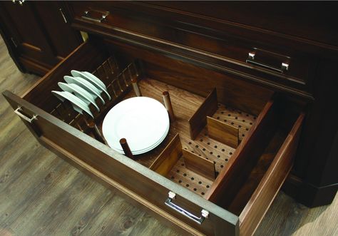 Plate Rack, for Fineline Base Plate - in the Häfele America Shop Small Drawer Organizer, Kitchen Cupboard Organization, Basement Kitchenette, Plate Organizer, House Improvement, Cabinetry Hardware, Kitchen Storage Boxes, Kitchen Cabinet Drawers, Plate Storage